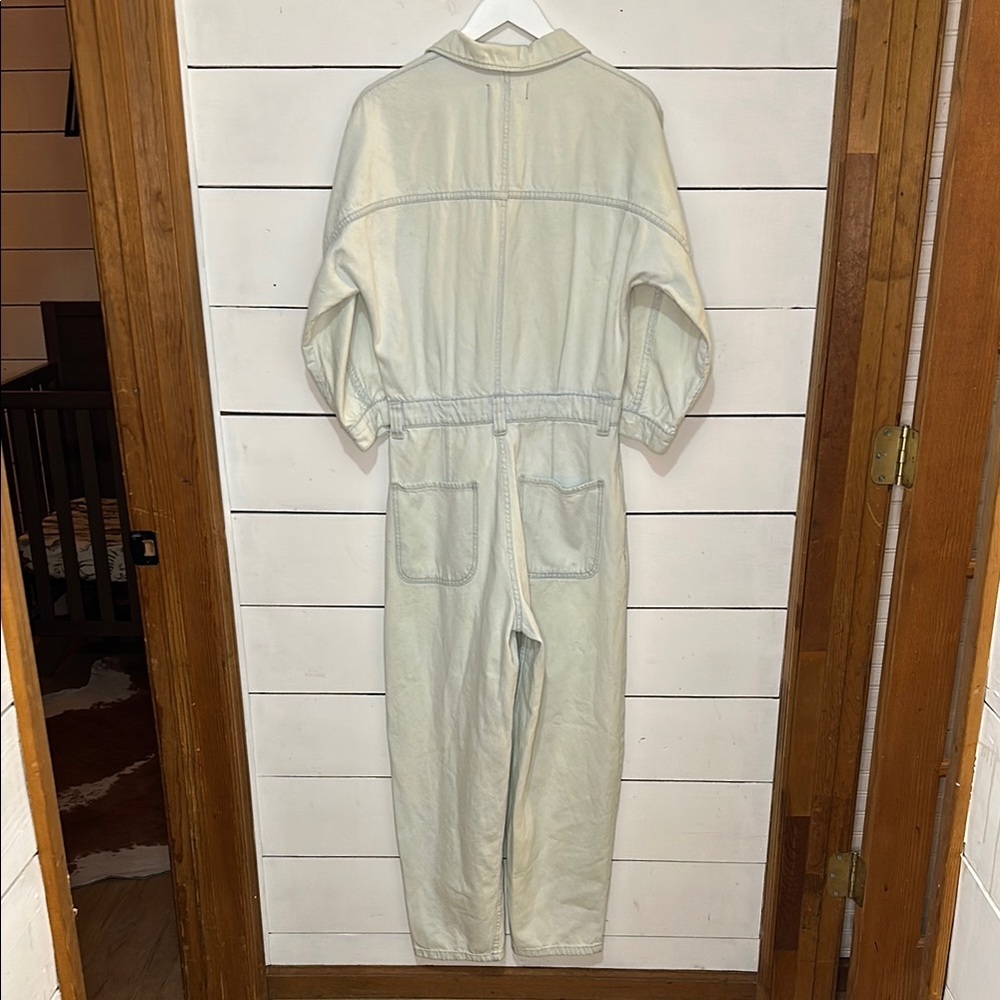 Free People We The Free Sammie Denim Boho Coveralls Medium - Picture 6 of 9